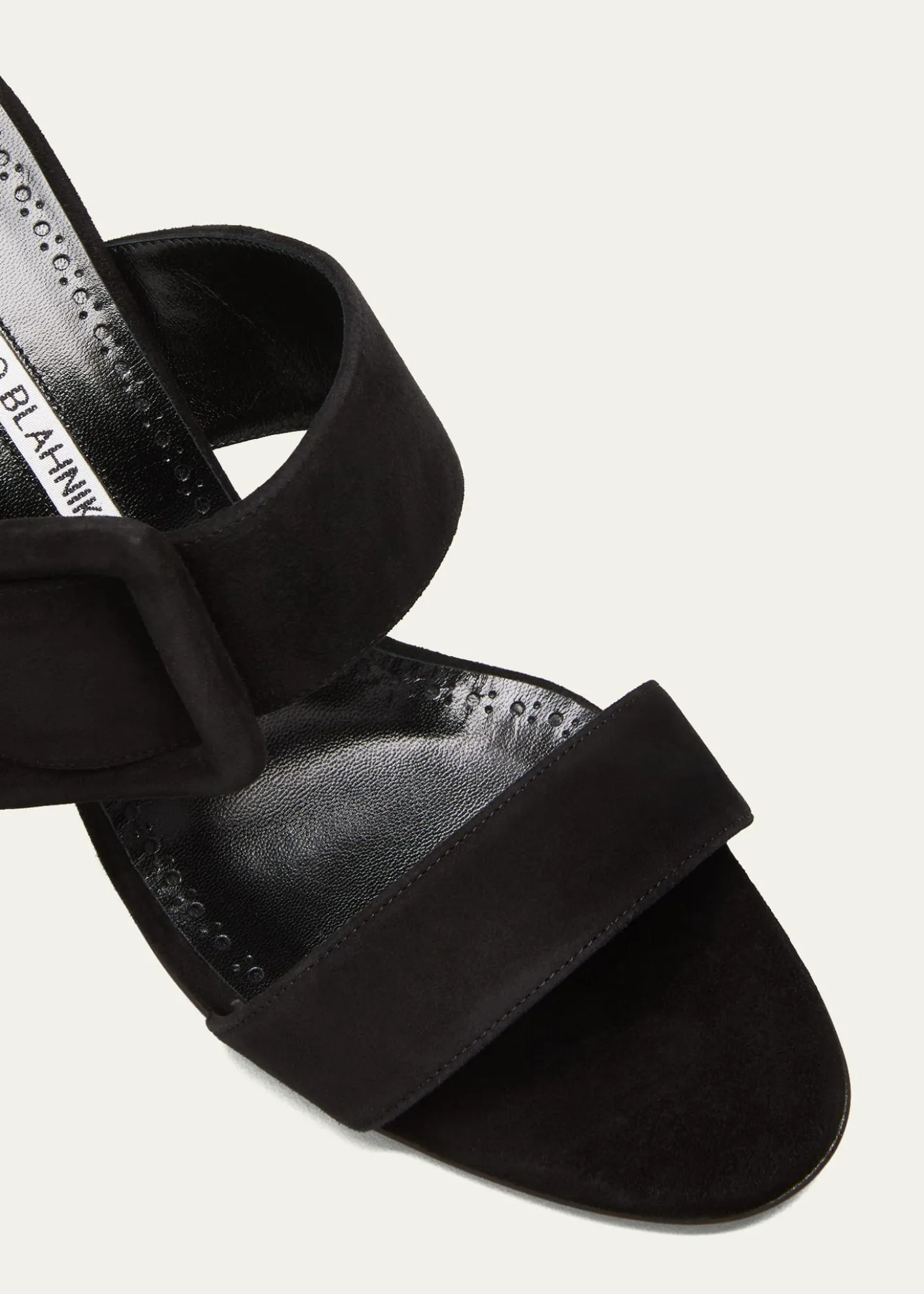 Manolo BlahnikGable Suede Buckle Slide Sandals