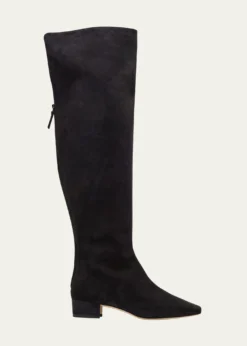 Manolo BlahnikGore Suede Block Heel Knee Boots