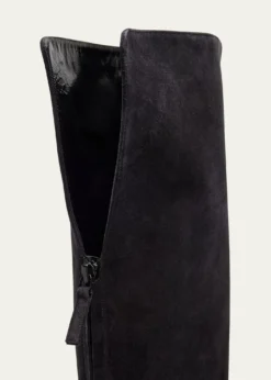 Manolo BlahnikGore Suede Block Heel Knee Boots