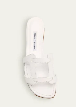 Manolo BlahnikGrellanu Leather Flat Slide Sandals