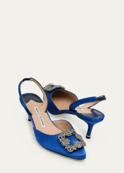 Manolo BlahnikHangisi Crystal Buckle Slingback Pumps