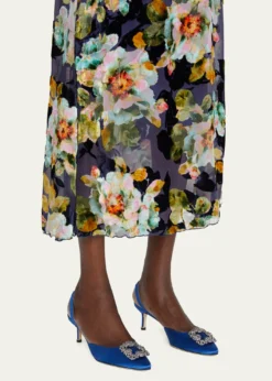 Manolo BlahnikHangisi Crystal Buckle Slingback Pumps