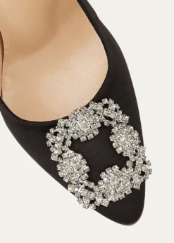 Manolo BlahnikHangisi 115mm Satin Crystal-Toe Pump