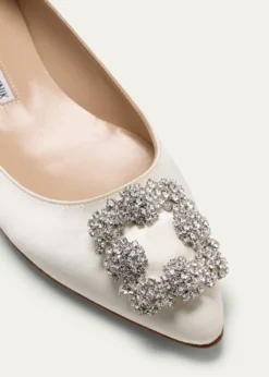 Manolo BlahnikHangisi Satin Buckle Ballerina Flats