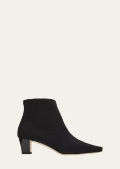 Manolo BlahnikJaima Suede Side-Zip Ankle Boots
