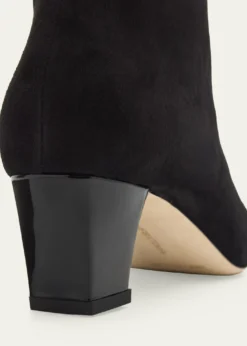 Manolo BlahnikJaima Suede Side-Zip Ankle Boots