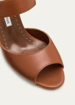 Manolo BlahnikKhiko Leather Peep-Toe Slingback Sandals