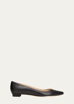 Manolo BlahnikLanza BB Lambskin Ballerina Flats