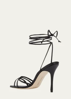 Manolo BlahnikLeva Strappy Ankle-Wrap Sandals