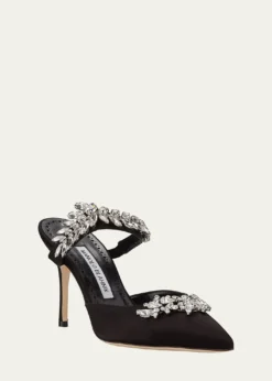 Manolo BlahnikLurum Crystal-Embellished Mules