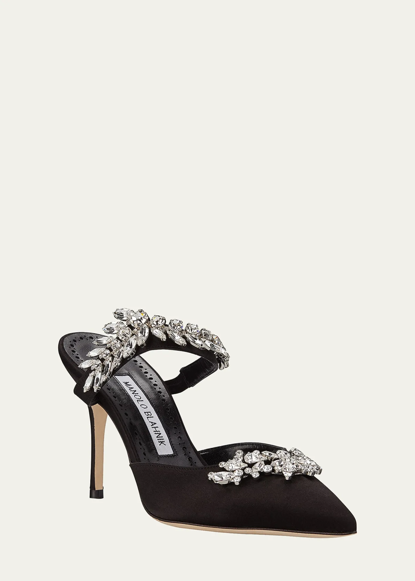 Manolo BlahnikLurum Crystal-Embellished Mules