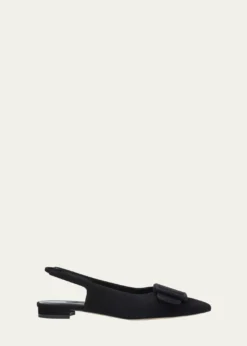 Manolo BlahnikMaylura Suede Slingback Ballerina Flats