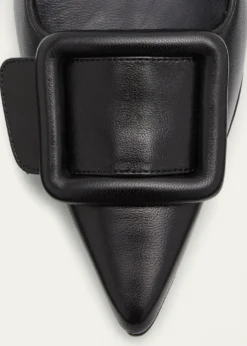 Manolo BlahnikMaysale Leather Buckle Kitten Pumps