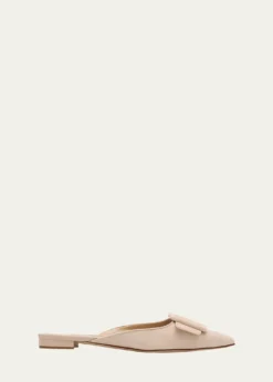 Manolo BlahnikMaysale Suede Buckle Ballerina Mules