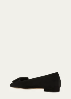 Manolo BlahnikMaysale Suede Buckle Ballerina Flats