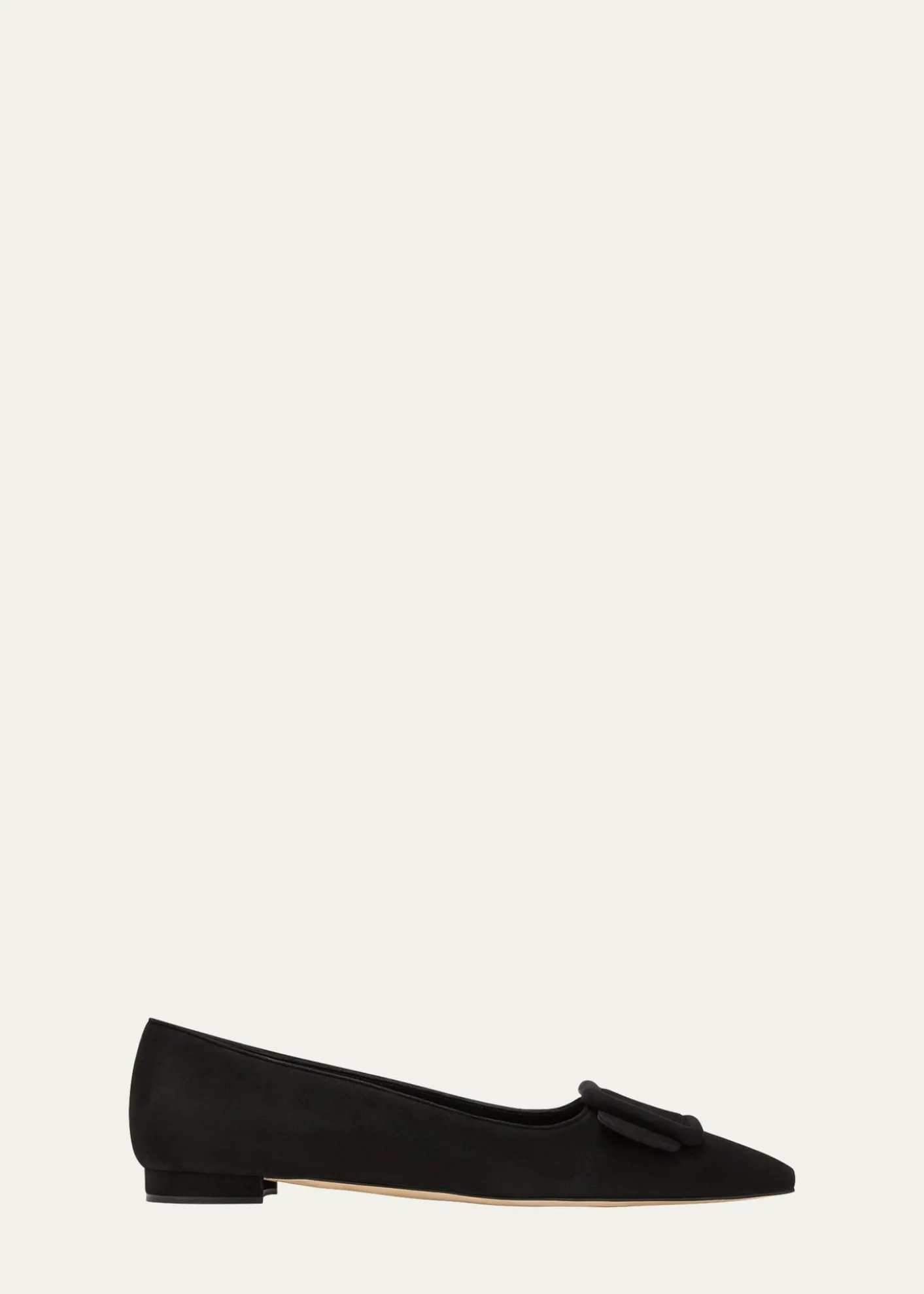 Manolo BlahnikMaysale Suede Buckle Ballerina Flats