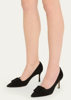 Manolo BlahnikMaysale Suede Pointed-Toe Buckle Pumps