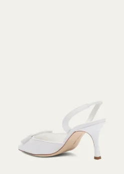 Manolo BlahnikMaysli Leather Buckle Halter Pumps