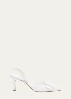 Manolo BlahnikMaysli Leather Buckle Halter Pumps