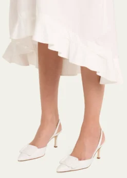 Manolo BlahnikMaysli Leather Buckle Halter Pumps