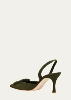Manolo BlahnikMaysli Suede Bow Slingback Pumps