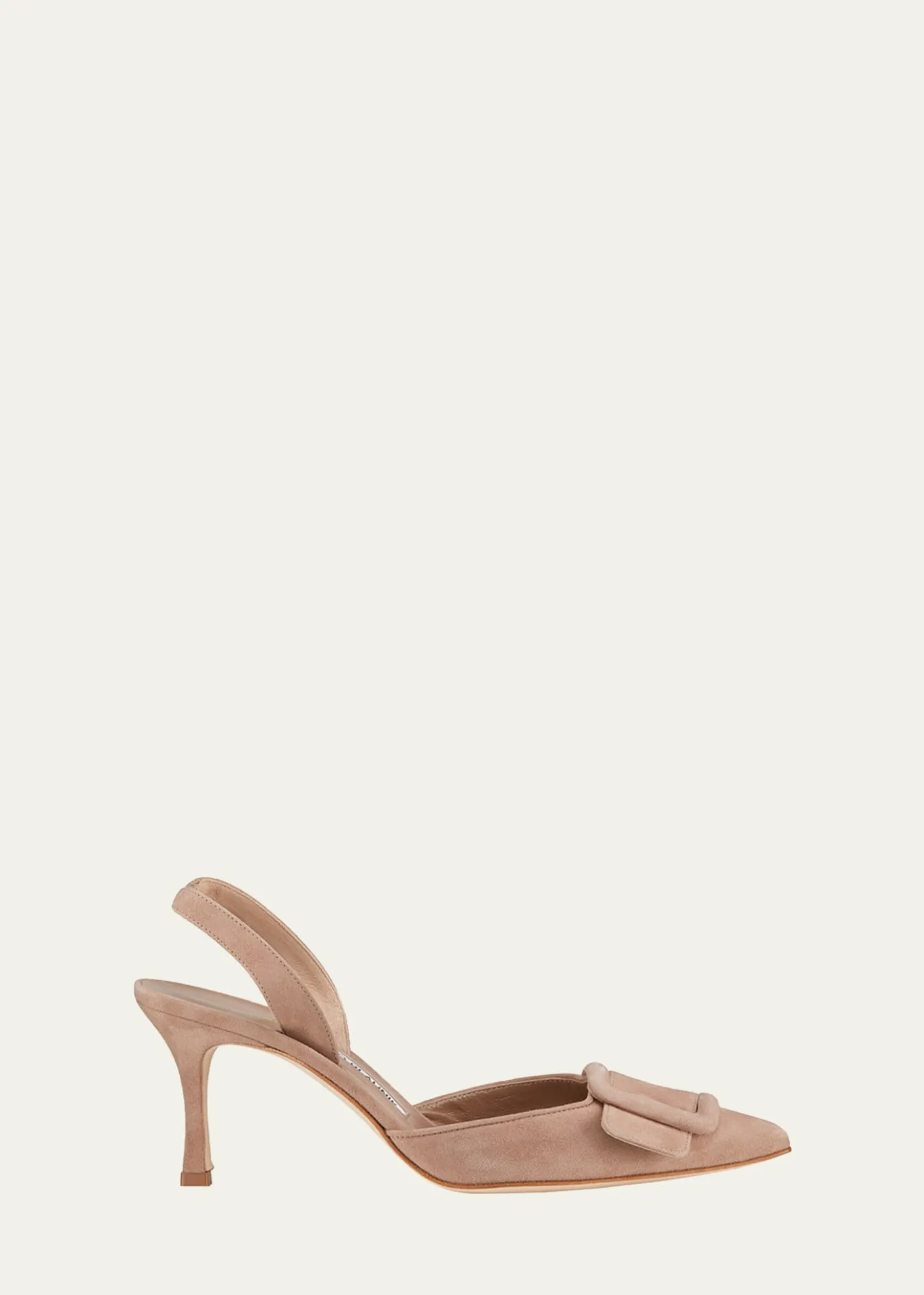 Manolo BlahnikMaysli Suede Buckle Slingback Pumps