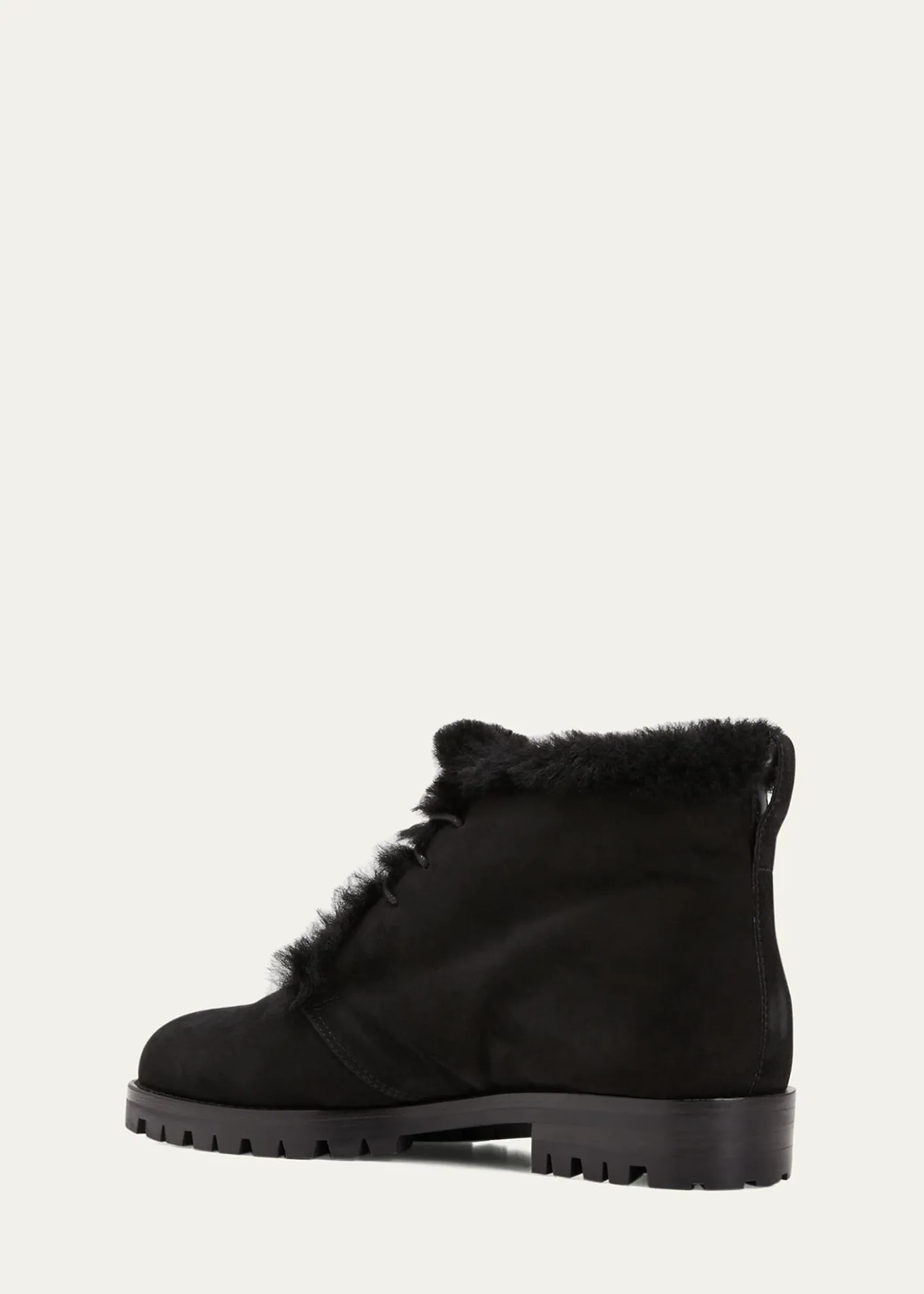 Manolo BlahnikMircus Suede Shearling Lace-Up Booties
