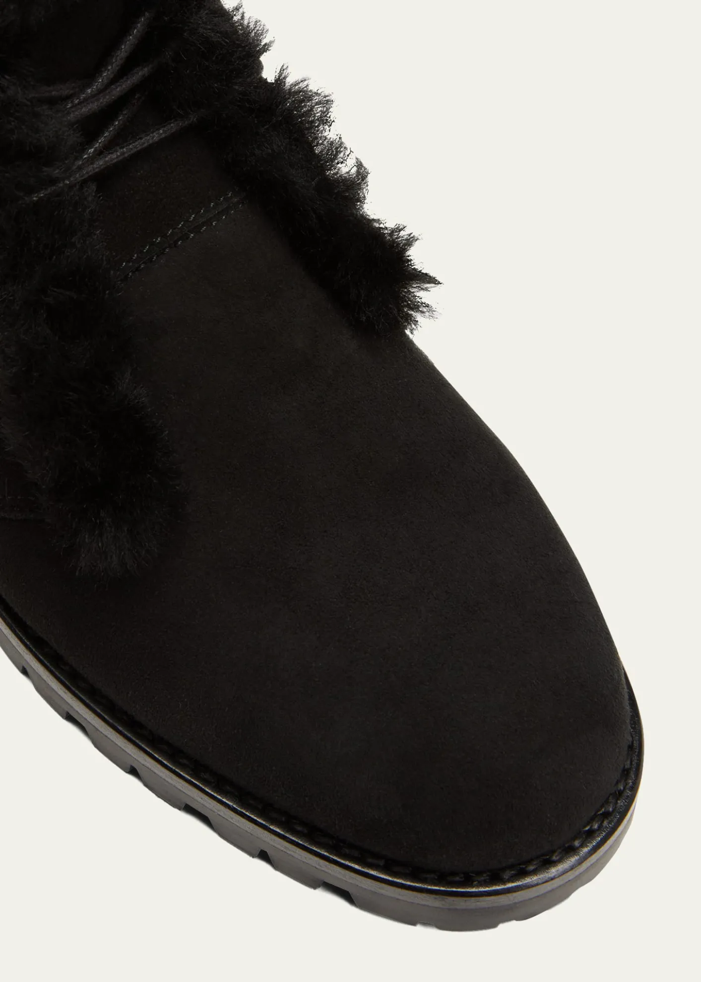 Manolo BlahnikMircus Suede Shearling Lace-Up Booties