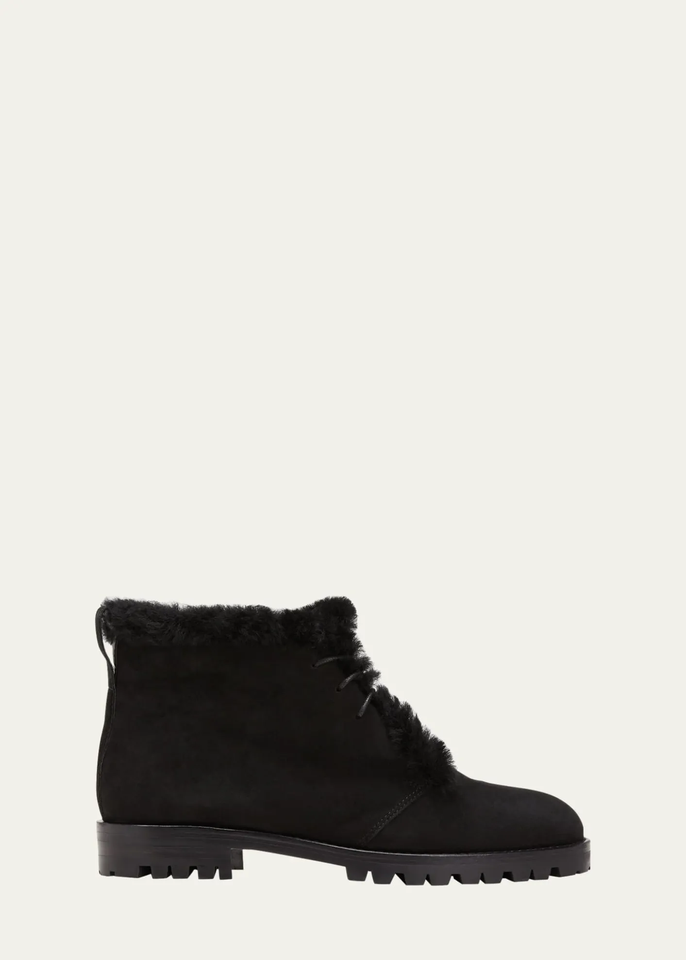 Manolo BlahnikMircus Suede Shearling Lace-Up Booties
