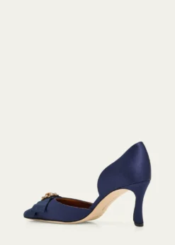 Manolo Blahnik70mm Apidosa Embellished Satin Bow Pumps