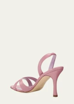Manolo Blahnik90mm Callasli Crossover Leather Slingback Sandals