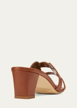 Manolo Blahnik50mm Grellanu Leather Mule Sandals