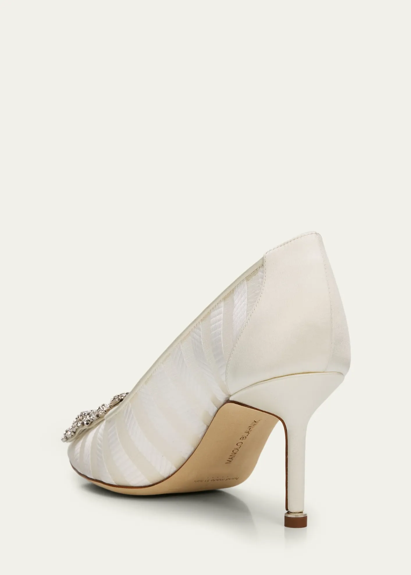 Manolo Blahnik70mm Hangisila Organza Jewel-Buckle Pumps