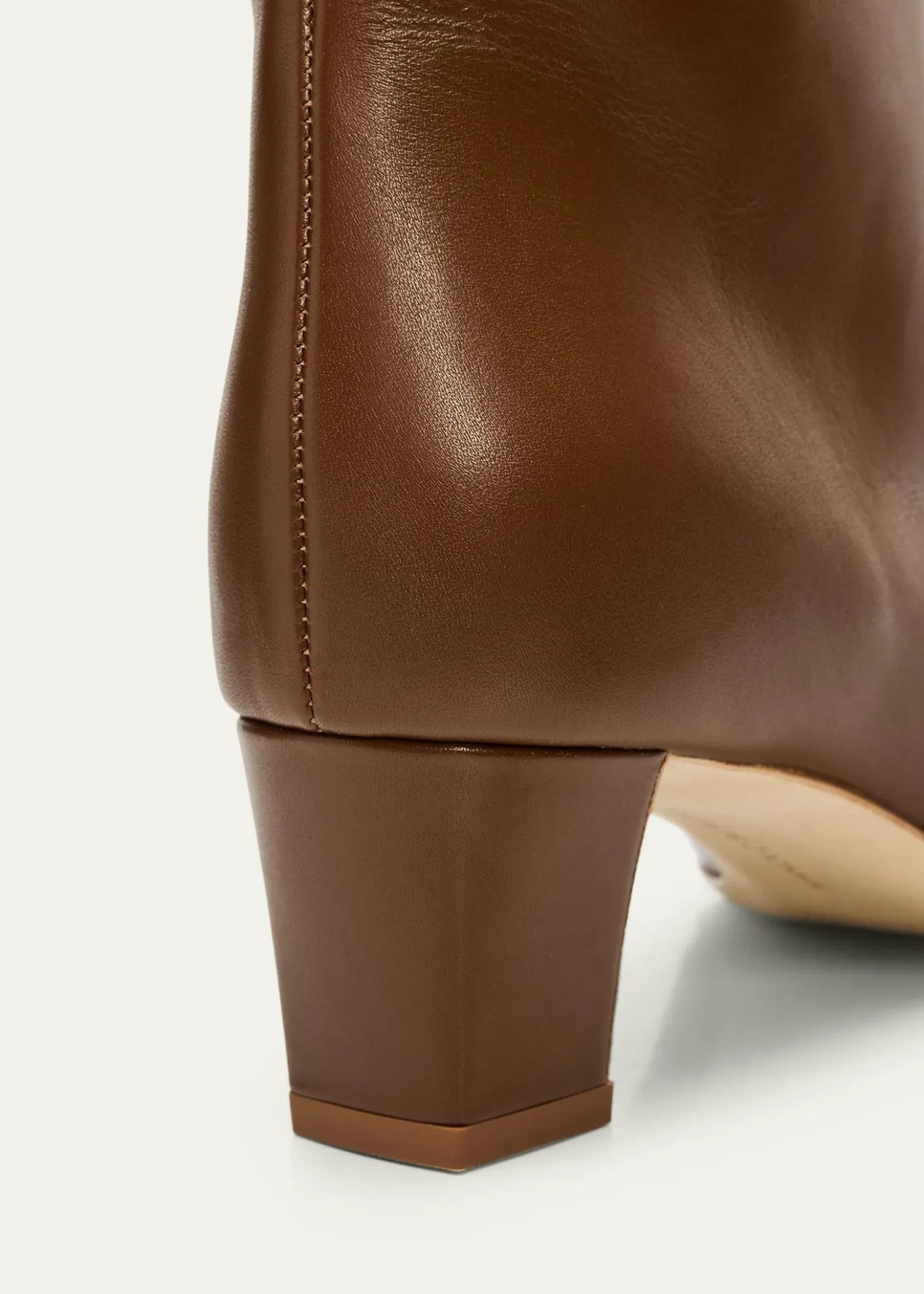 Manolo Blahnik50mm Leather Knee-High Low-Heel Boots