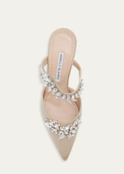 Manolo Blahnik90mm Lurum Embellished Satin Mule Pumps