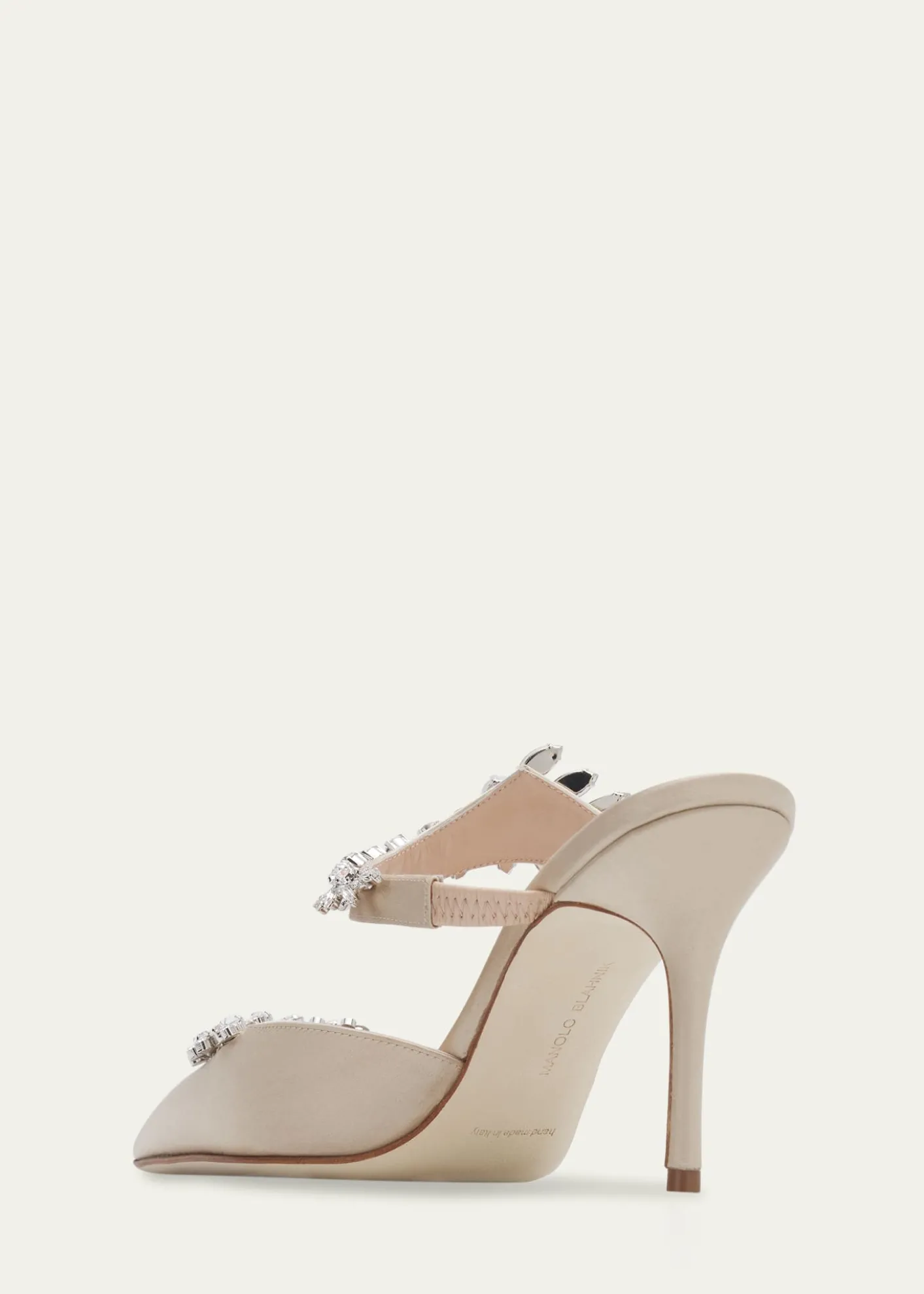 Manolo Blahnik90mm Lurum Embellished Satin Mule Pumps