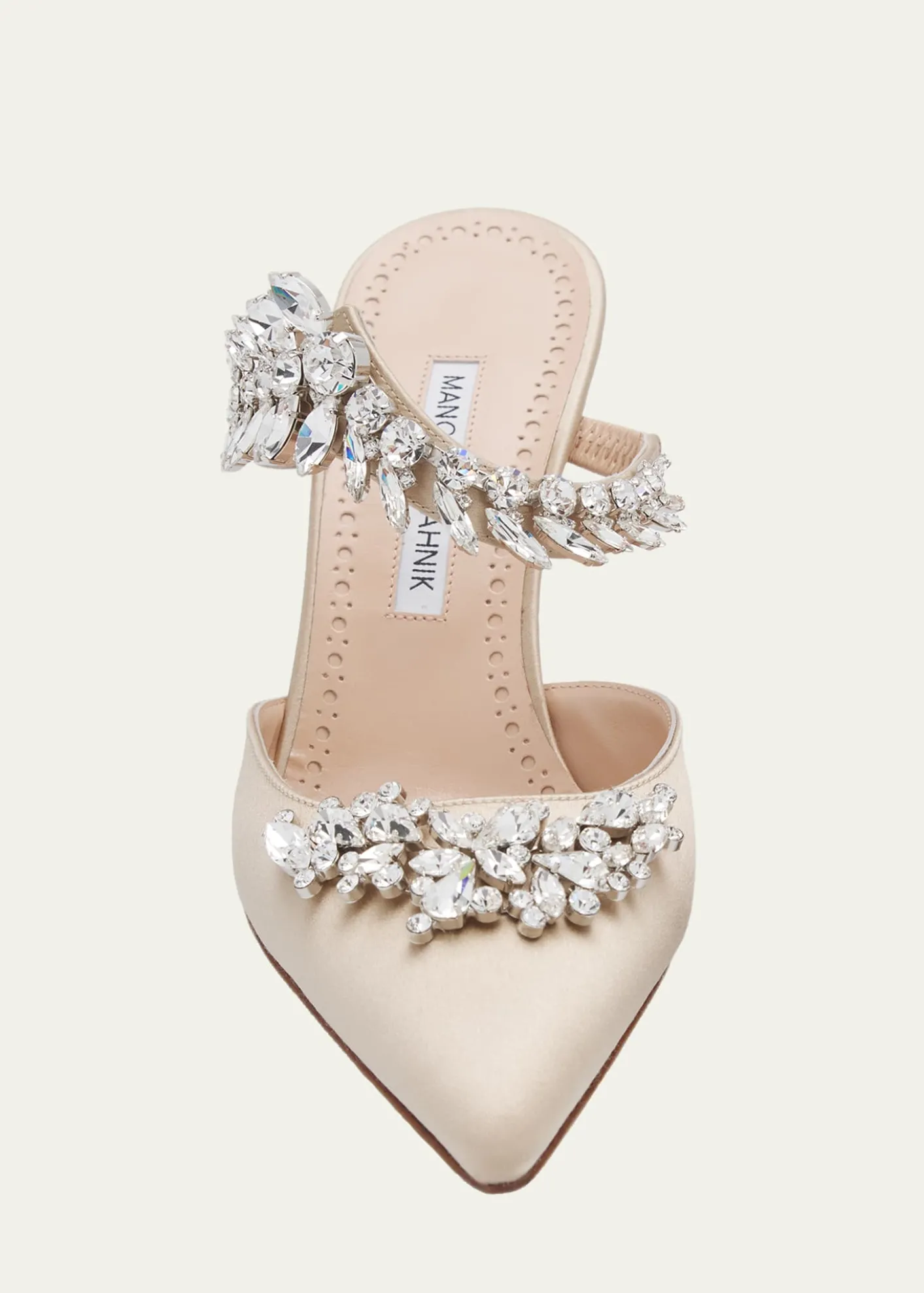 Manolo Blahnik90mm Lurum Embellished Satin Mule Pumps