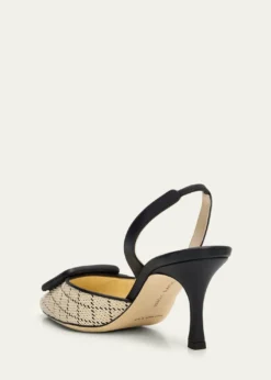 Manolo Blahnik70mm Mayslibi Raffia Slingback Pumps