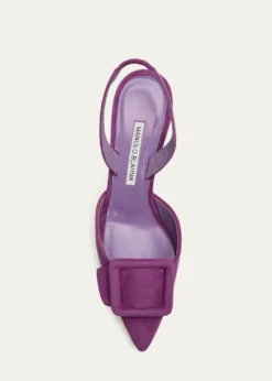 Manolo Blahnik70mm Maysli Suede Slingback Pumps