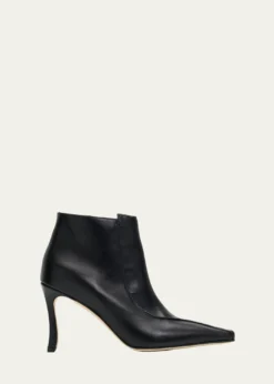 Manolo Blahnik90mm Milleta Leather Ankle Boots