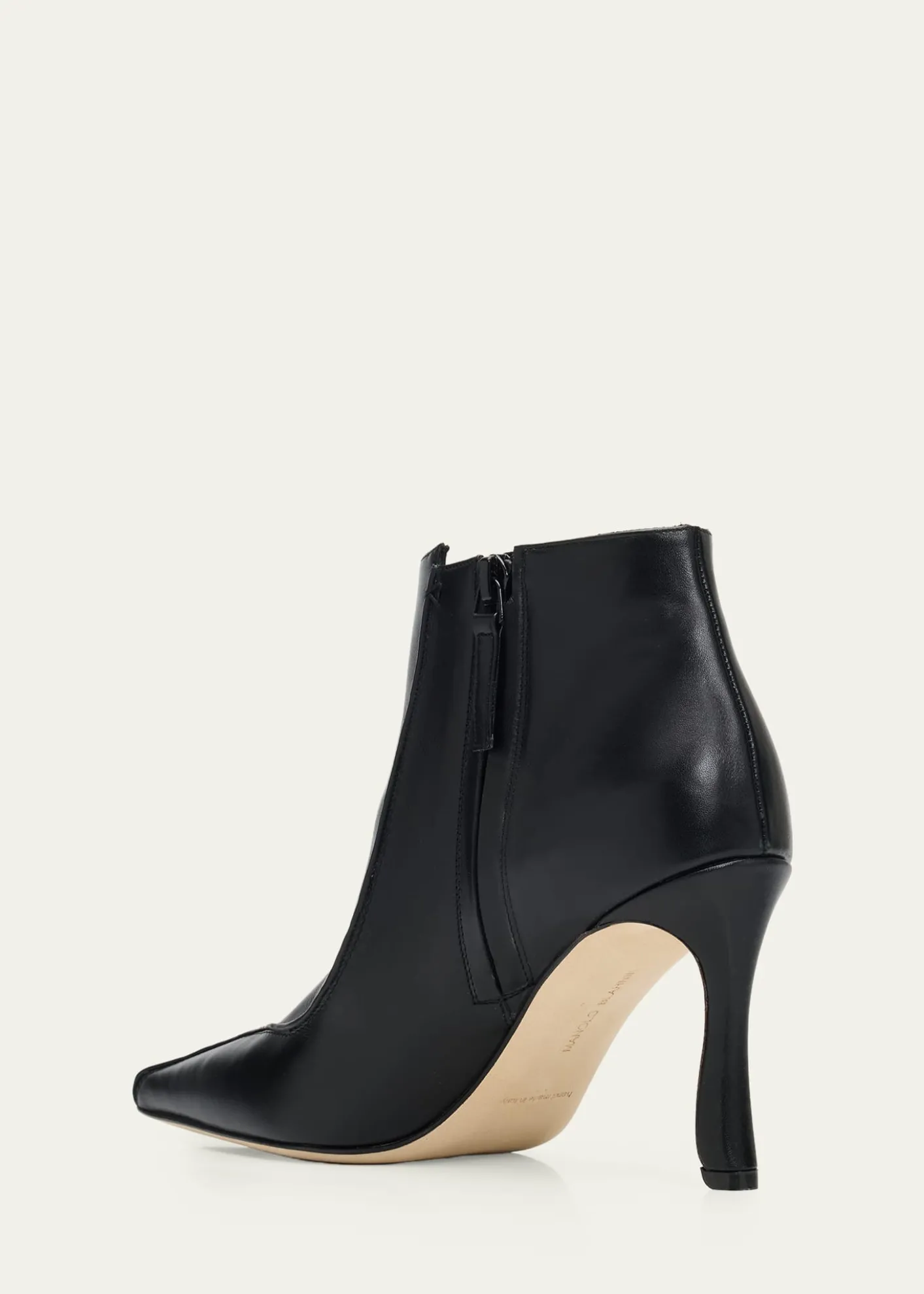 Manolo Blahnik90mm Milleta Leather Ankle Boots