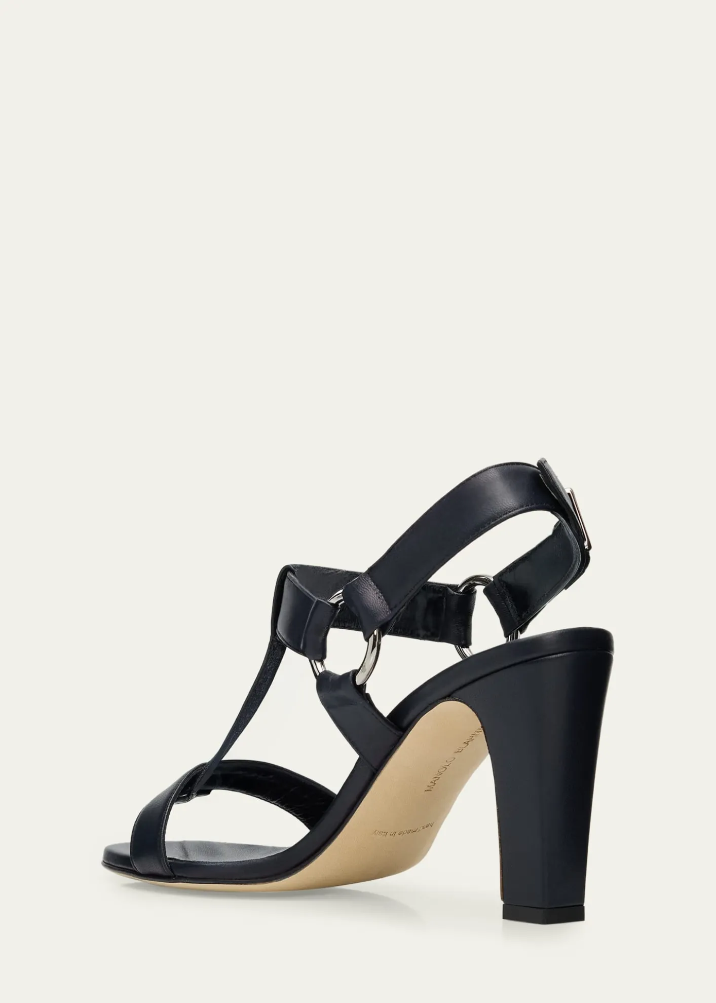 Manolo Blahnik90mm Miona Leather T-Bar Sandals