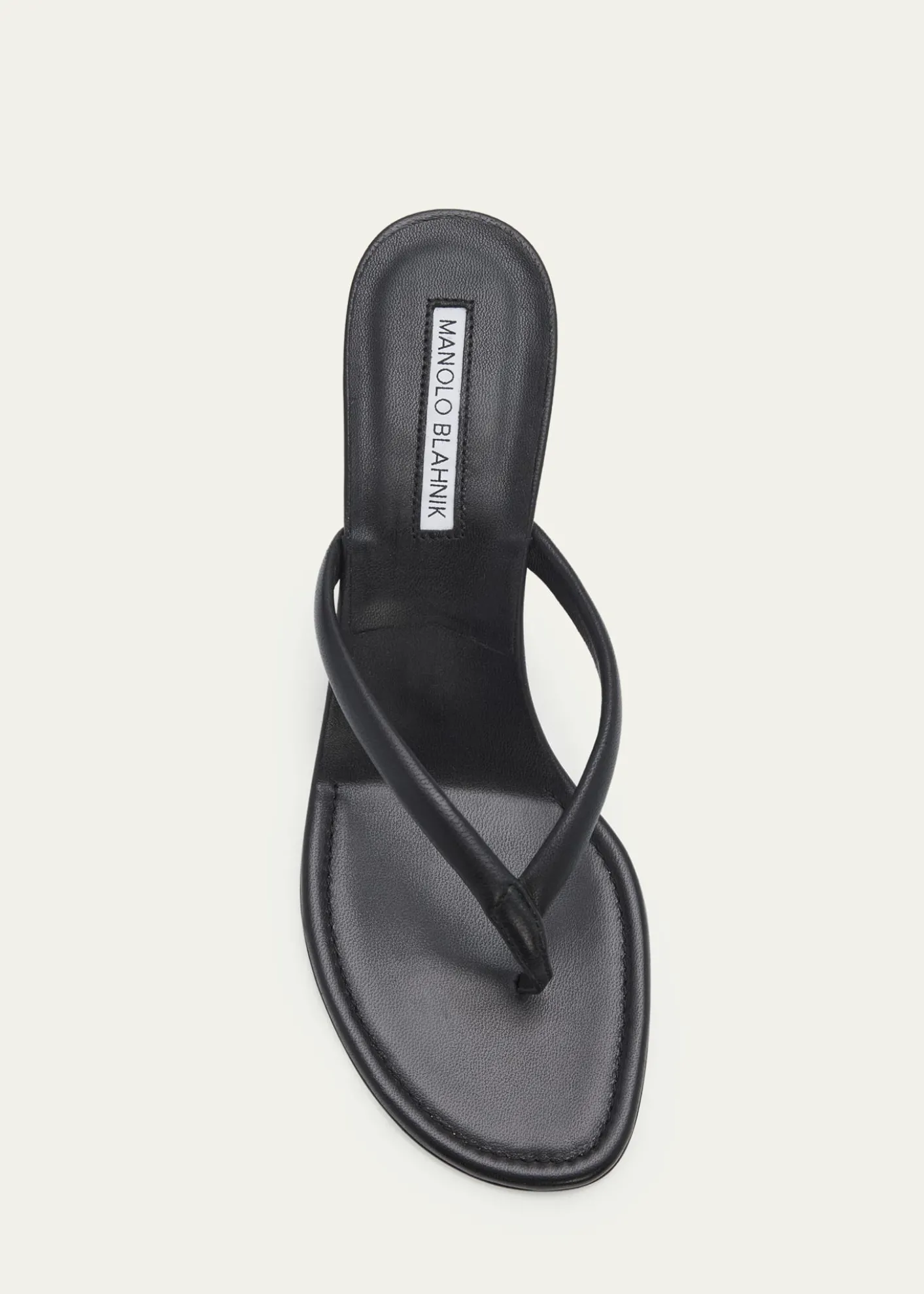 Manolo Blahnik50mm Paterno Leather Thong Sandals