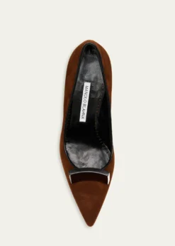 Manolo Blahnik50mm Potoka Suede Pumps