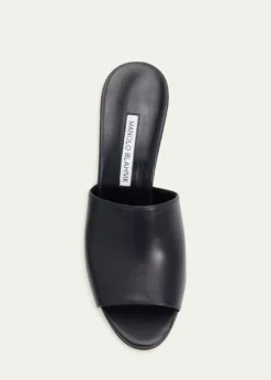 Manolo Blahnik70mm Rapallabar Open-Toe Leather Mules