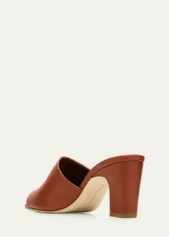 Manolo Blahnik70mm Rapallabar Leather Mules
