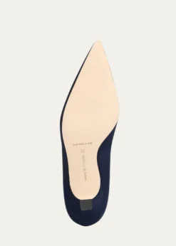 Manolo Blahnik50mm Srila Suede Kitten Heel Pumps