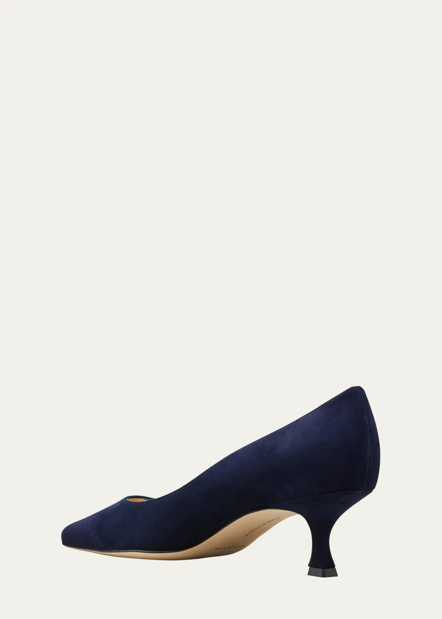 Manolo Blahnik50mm Srila Suede Kitten Heel Pumps