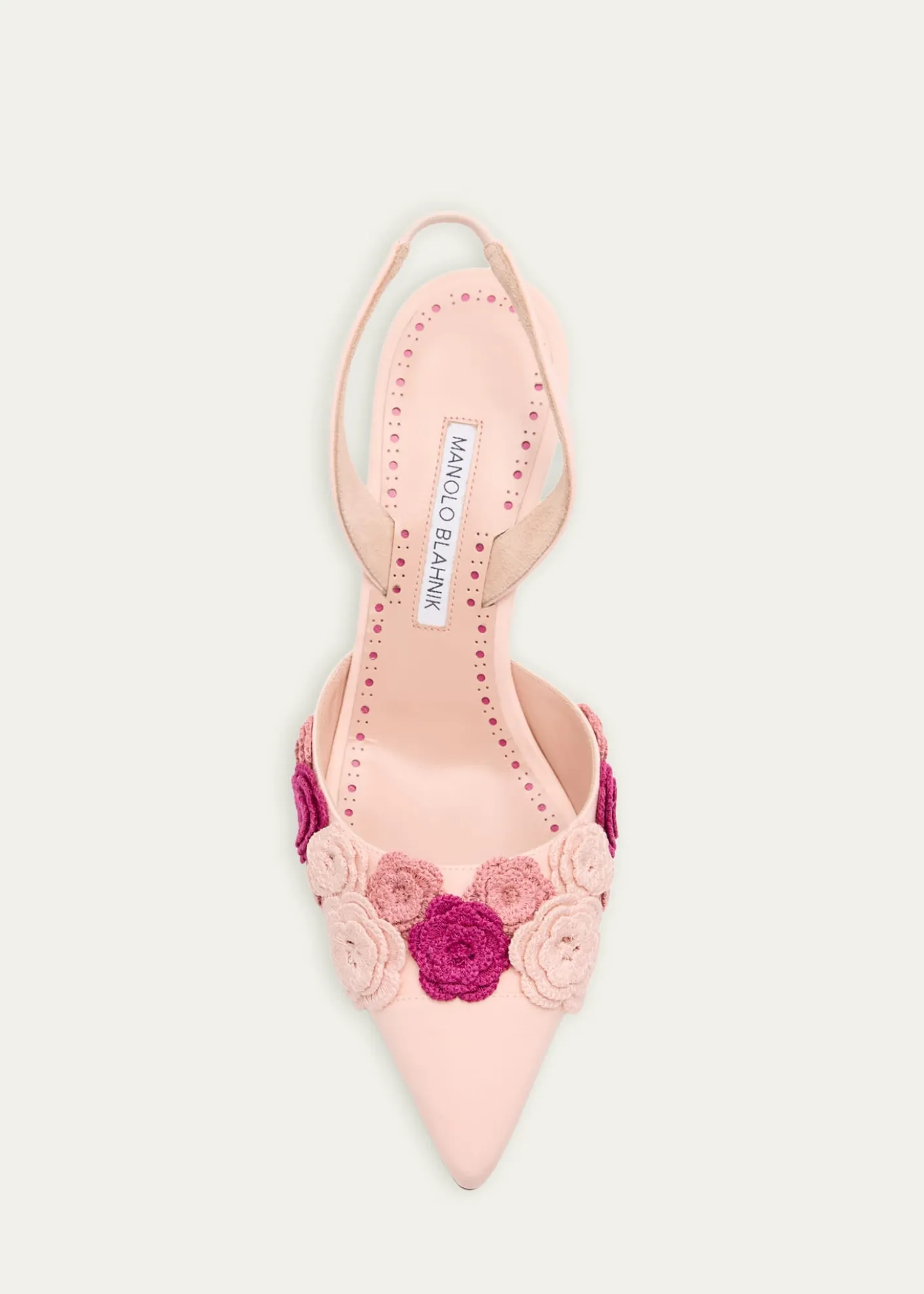 Manolo Blahnik70mm Svemutasli Gala Floral Satin Slingback Pumps