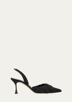 Manolo Blahnik70mm Svemutasli Gala Floral Slingback Pumps